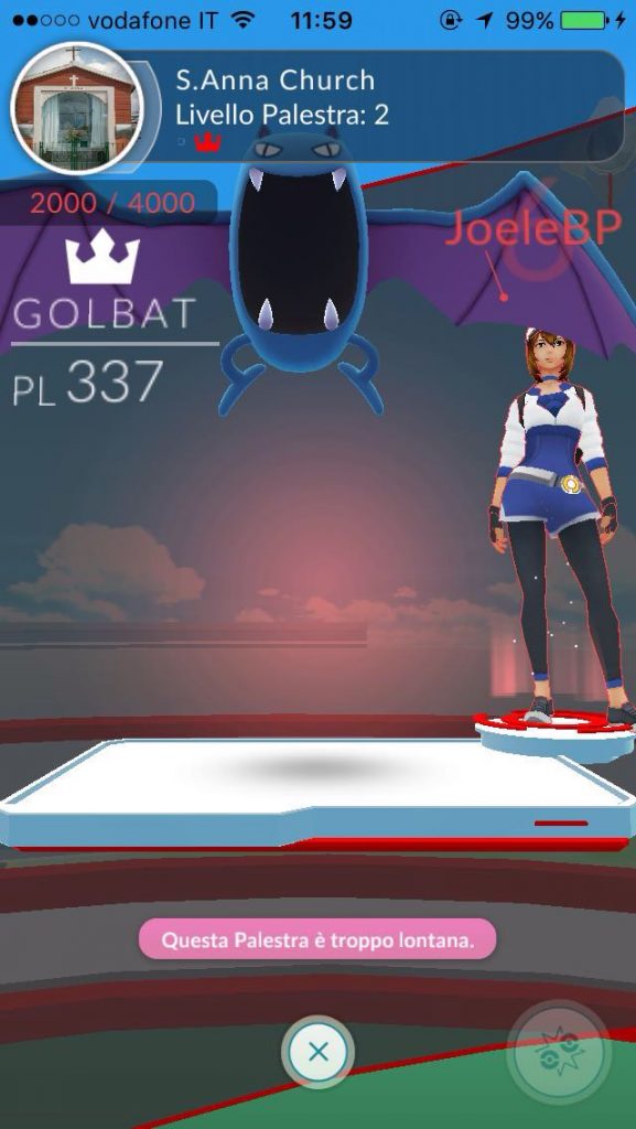 In questo caso c'è il solo Golbat a difendere la palestra.