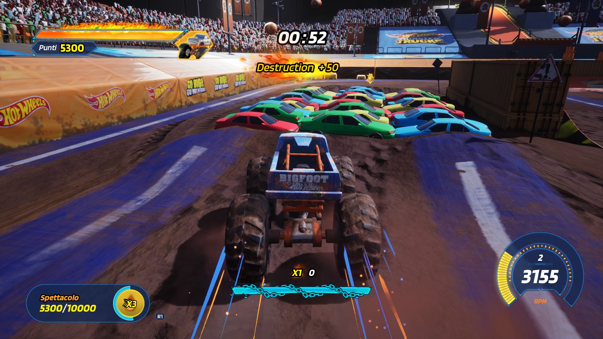 Hot Wheels Monster Trucks Stunt Mayhem Racing